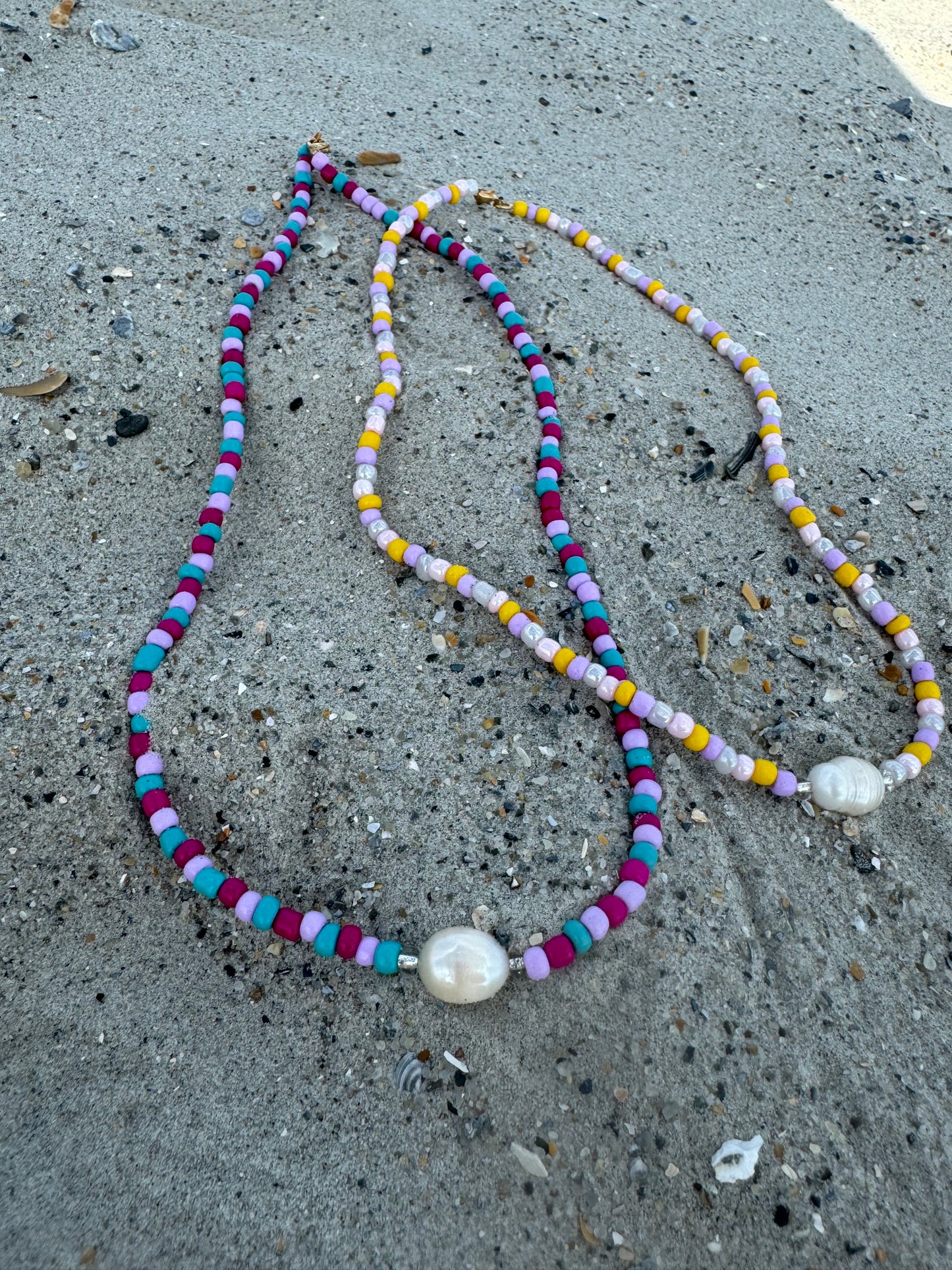Beaded Pearl Necklaces