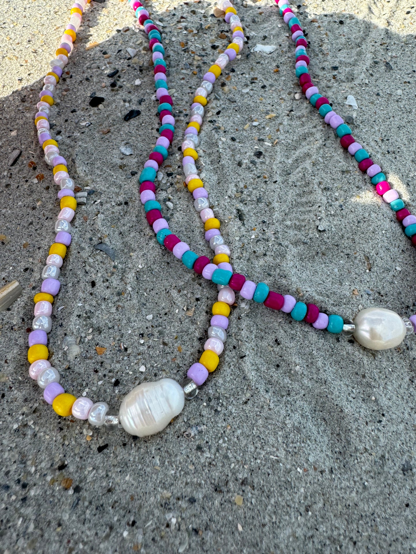 Beaded Pearl Necklaces