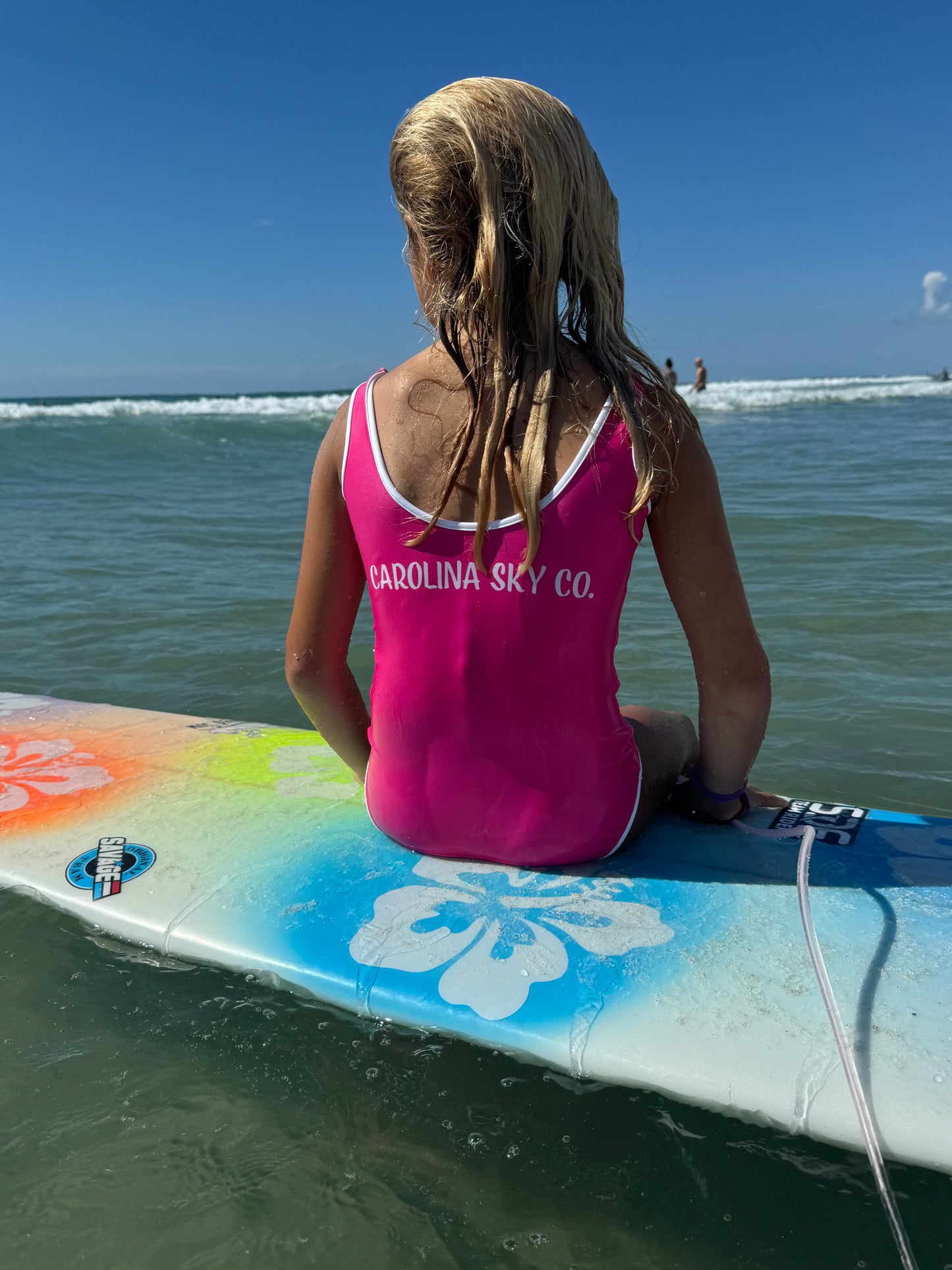 Pink Waves Girls Swimsuit