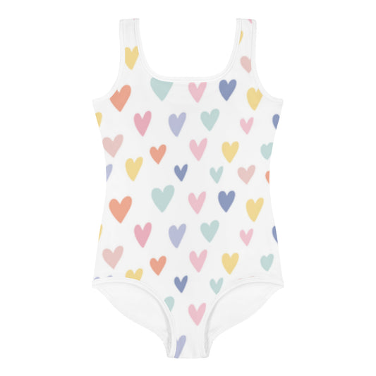 Little Girls Hearts Swimsuit